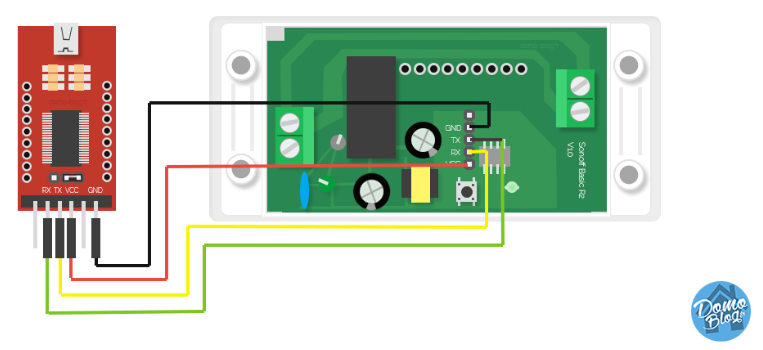 FTDI to Sonoff TH wiring diagram